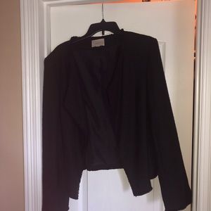 Black Ann Taylor Loft lined collarless blazer